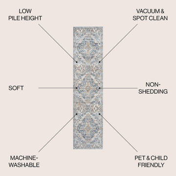 Shaemus Bohemian Medallion Low-Pile Machine-Washable Area Rug
